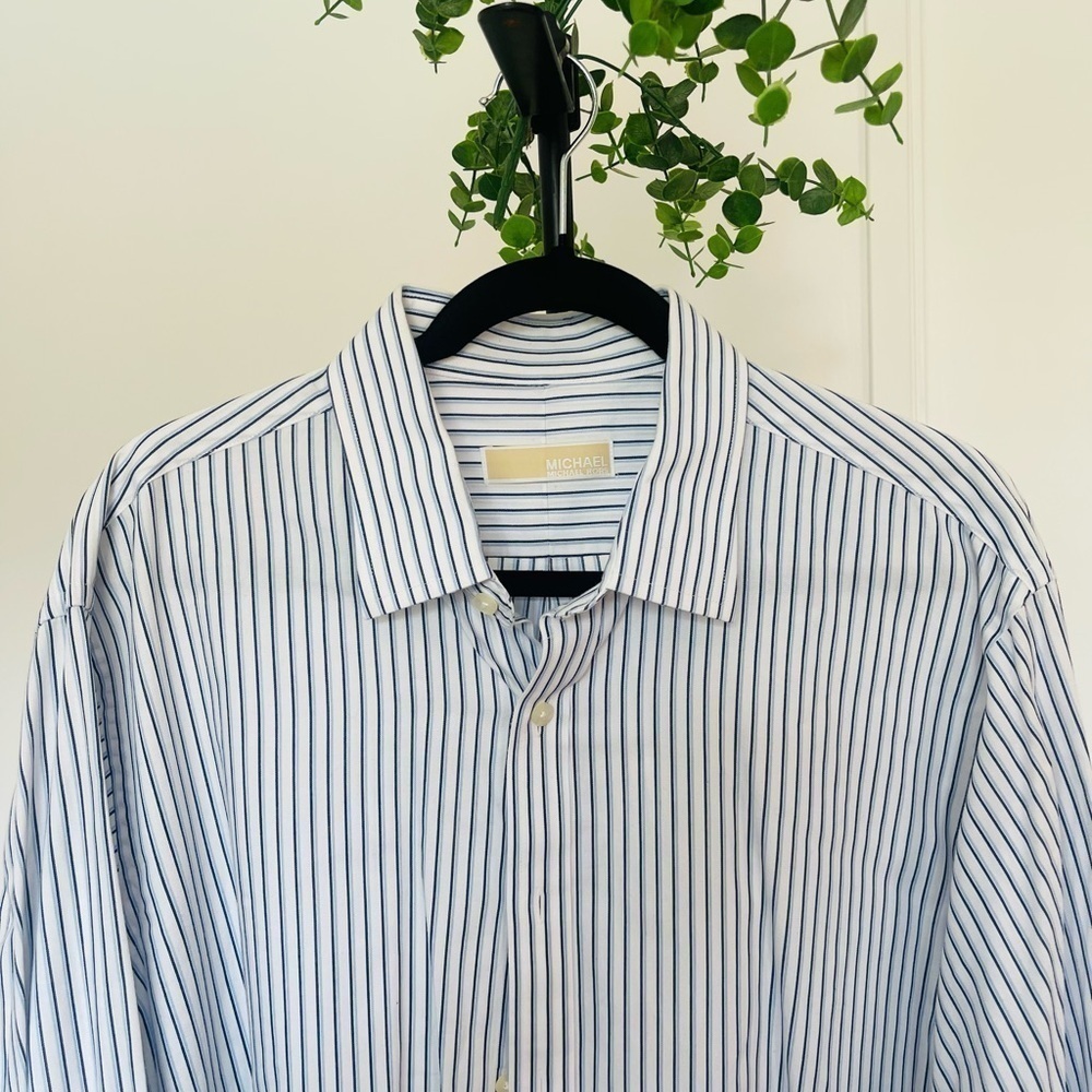 Michael Kors cotton button up stripe shirt
